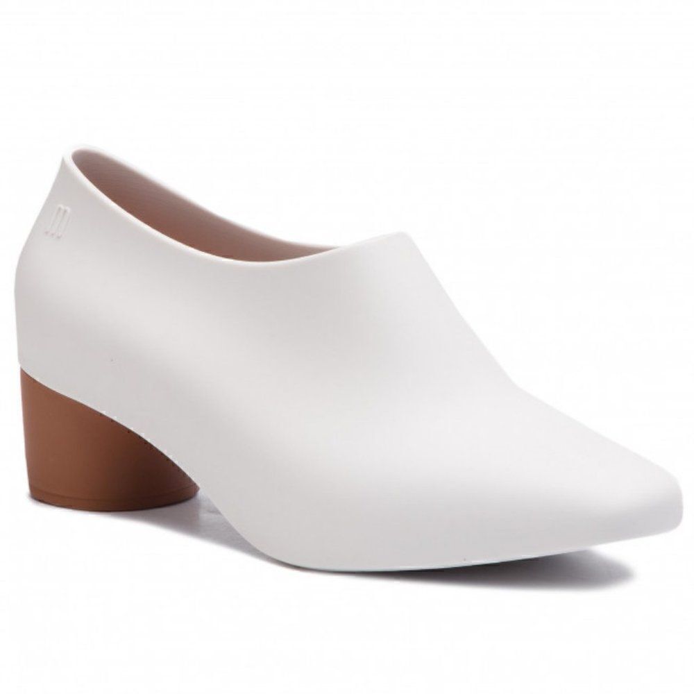 Melissa Womens 6 White Brown Mid Pump Shoes